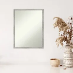 19" X 25" Non-Beveled Shiplap White Narrow Wood Wall Mirror - Amanti Art -Home Furniture GUEST 79a5f12c 8968 4548 a1c6 f8b85747b25c