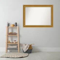 44" X 33" Non-Beveled Parlor Bathroom Wall Mirror Gold - Amanti Art -Home Furniture GUEST 7a370968 31b9 464f 9cf3 179af35d0429