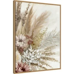 22" X 30" Send All Your Love Bouquet II By Eva Watts Framed Canvas Wall Art Light Brown - Amanti Art