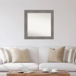 32" X 32" Non-Beveled Pinstripe Plank Gray Wall Mirror - Amanti Art -Home Furniture GUEST 7c11ca9b 83b6 4ba5 8b7d 07f6fc3a842d
