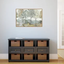 33" X 22" Breezy Landscape Trees I By Allison Pearce Framed Canvas Wall Art Light Brown - Amanti Art -Home Furniture GUEST 7dc1325d bbe3 41c9 87ab 32d8bf680181