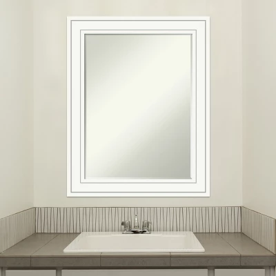 Amanti Art Craftsman White Petite Bevel Wood Bathroom Wall Mirror 29 X 23 In. 7 Amanti Art Craftsman White Petite Bevel Wood Bathroom Wall Mirror 29 X 23 In. - Image 5