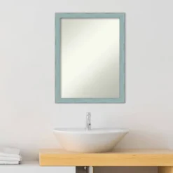 20" X 26" Non-Beveled Sky Blue Rustic Wood Bathroom Wall Mirror - Amanti Art 17 20" X 26" Non-Beveled Sky Blue Rustic Wood Bathroom Wall Mirror - Amanti Art -Home Furniture GUEST 7df3c1d9 ad97 43d1 b4a7 2b6f73108843