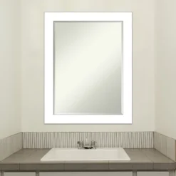 Amanti Art Wedge White Petite Bevel Bathroom Wall Mirror 28 X 22 In. -Home Furniture GUEST 7eaf6a72 0907 439c 9f85 79c6efc0d16e