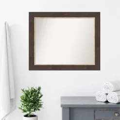 33" X 27" Non-Beveled Lined Bathroom Wall Mirror Bronze - Amanti Art -Home Furniture GUEST 7ec505bb 6c0c 4d25 98e0 88a0d2f0bbf0