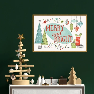 23" X 16" Merry And Bright Christmas Tree By Janelle Penner Framed Canvas Wall Art - Amanti Art 6 23" X 16" Merry And Bright Christmas Tree By Janelle Penner Framed Canvas Wall Art - Amanti Art - Image 4