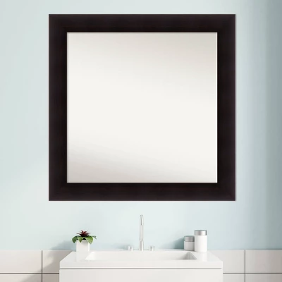 32" X 32" Non-Beveled Portico Espresso Wood Bathroom Wall Mirror - Amanti Art 8 32" X 32" Non-Beveled Portico Espresso Wood Bathroom Wall Mirror - Amanti Art - Image 6