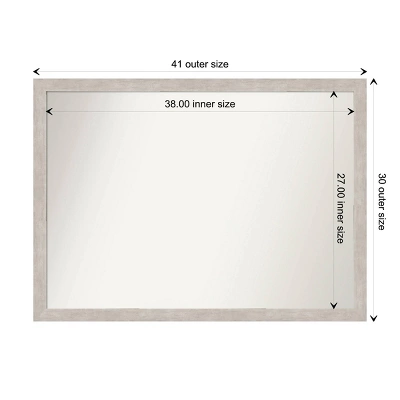 41" X 30" Non-Beveled Marred Silver Wood Wall Mirror - Amanti Art: Modern Rectangular, Includes Mounting Hardware 10 41" X 30" Non-Beveled Marred Silver Wood Wall Mirror - Amanti Art: Modern Rectangular, Includes Mounting Hardware - Image 8