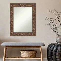 24" X 30" Non-Beveled Bridge Brown Wood Wall Mirror - Amanti Art -Home Furniture GUEST 80546ff4 08c0 4a28 97f5 972be713e5d5