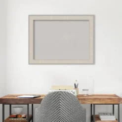 32"x24" Cottage Wood Frame Gray Cork Board White/Silver - Amanti Art -Home Furniture GUEST 80d7901e fcb9 4e66 9250 13f6a5e54362