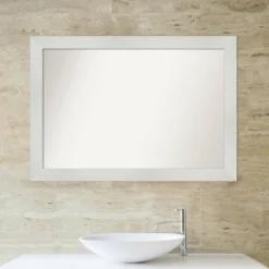 41" X 29" Non-Beveled Mosaic Bathroom Wall Mirror White - Amanti Art -Home Furniture GUEST 80e3d0db ca1d 42a8 98be bfe5c1a43b67
