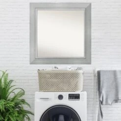 33" X 33" Non-Beveled Romano Silver Wood Wall Mirror - Amanti Art -Home Furniture GUEST 819e0aaa bbf3 4f9c 9d3b 9a46fb4cecd7