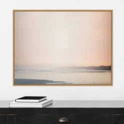 30" X 22" Currumbin Sandy Beach By Urban Road Framed Canvas Wall Art Light Brown - Amanti Art -Home Furniture GUEST 82742fb9 43d5 4fab badc 07d927bc3326