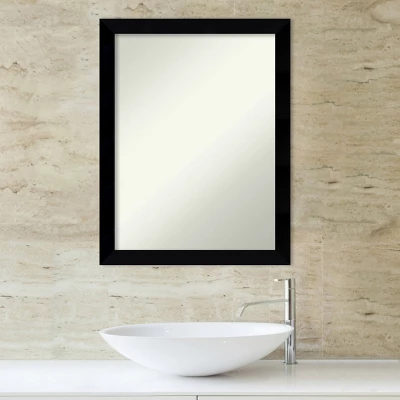 Black Museum Non-Beveled Wood Bathroom Wall Mirror 6 Black Museum Non-Beveled Wood Bathroom Wall Mirror - Image 4
