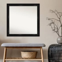 30" X 30" Non-Beveled Grand Narrow Bathroom Wall Mirror Black - Amanti Art -Home Furniture GUEST 834896c6 9727 4028 b8b0 0a989d80d79f