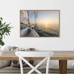 23" X 16" Sunset Cruise On The Western Union Schooner By Chuck Haney Danita Delimont Framed Canvas Wall Art - Amanti Art -Home Furniture GUEST 83d1de53 e30a 48ef b02a 96a3aa19cf2e