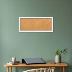 32"x14" Morgan Wood Frame Natural Cork Board White/Blue - Amanti Art: Wall Mount, Bulletin Board, No Choking Hazard -Home Furniture GUEST 84583ee6 b23d 4d99 8cdc ff2479c62623
