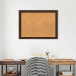 31"x23" Narrow Wood Frame Cork Board Warm Walnut - Amanti Art: Wall Mount, Bulletin Display -Home Furniture GUEST 851b323e 01cc 4125 9f80 50ab2e441a46