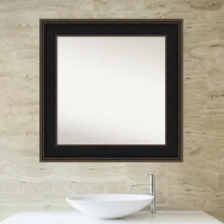 34" X 34" Non-Beveled Mezzanine Wood Bathroom Wall Mirror Espresso Brown - Amanti Art 13 34" X 34" Non-Beveled Mezzanine Wood Bathroom Wall Mirror Espresso Brown - Amanti Art -Home Furniture GUEST 854de330 4e92 4950 bd94 14d7d637e1ce