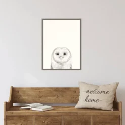 18" X 24" Animal Mug III Owl By Victoria Borges Framed Canvas Wall Art Gray - Amanti Art -Home Furniture GUEST 86588409 7d86 454c bd5f 0bf1180e32cc