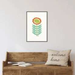 16" X 23" Mid Mod Flower No.3 By Annie Bailey Art Framed Canvas Wall Art - Amanti Art -Home Furniture GUEST 87647235 4a8b 44e8 83e1 9342ede5bacd