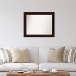 33" X 27" Non-Beveled Coffee Bean Brown Wall Mirror - Amanti Art -Home Furniture GUEST 87af31ad 19a4 4c5b aee8 f3bd763c721a