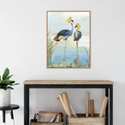 22" X 30" Heron Pairing By Aimee Wilson Framed Canvas Wall Art Light Brown - Amanti Art -Home Furniture GUEST 883b9764 f399 4e90 ace2 57d545c134a2