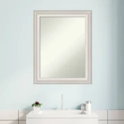 23" X 29" Non-Beveled Trio White Wash Silver Bathroom Wall Mirror - Amanti Art -Home Furniture GUEST 8855d634 5cfd 4f17 bbaf 5ff45729fa33