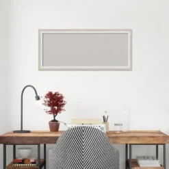 32"x14" Two Tone Wood Frame Gray Cork Board Silver - Amanti Art -Home Furniture GUEST 8870f0bc 5d1a 4111 bb69 3330920454ea