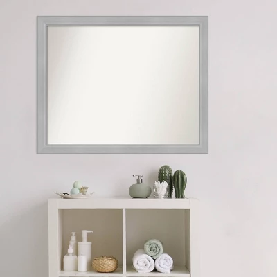 31" X 25" Non-Beveled Vista Brushed Nickel Narrow Bathroom Wall Mirror - Amanti Art 8 31" X 25" Non-Beveled Vista Brushed Nickel Narrow Bathroom Wall Mirror - Amanti Art - Image 6