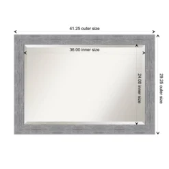 Bark Rustic Framed Bathroom Vanity Wall Mirror Gray - Amanti Art -Home Furniture GUEST 8a05c721 ba74 42b3 85a4 59914a44c98d