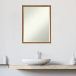 Amanti Art Carlisle Narrow Petite Bevel Wood Bathroom Wall Mirror -Home Furniture GUEST 8a44748d 19dd 4737 b320 5eb7f5c3aa78