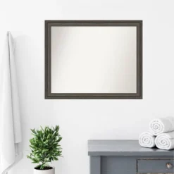 32"x26" Non-Beveled Upcycled Wood Bathroom Wall Mirror Brown/Gray - Amanti Art: Modern Rectangular Design, Wall Mounted, Includes Hardware -Home Furniture GUEST 8b5afc74 a356 461f a498 a6fd031b5885