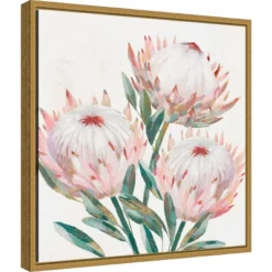 16" X 16" King Protea II By Isabelle Z Framed Canvas Wall Art - Amanti Art
