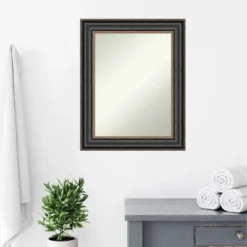 24" X 30" Non-Beveled Thomas Black Bronze Bathroom Wall Mirror - Amanti Art -Home Furniture GUEST 8cb5d9f6 cf36 4300 9843 05da7bfdcc4d