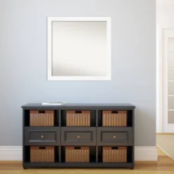 29" X 29" Non-Beveled Cabinet White Narrow Wall Mirror - Amanti Art -Home Furniture GUEST 8cebd8a2 5e67 4de9 b246 13e245ded57d