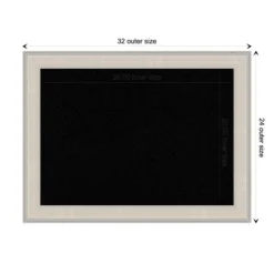 Amanti Art 32"x24" Cottage Wood Frame Black Cork Board White/Silver - : Wall Mounted Bulletin Board, Custom Framed, Home Organization -Home Furniture GUEST 8d599306 979a 438e 9411 75cd3ba06c9e