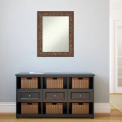 24" X 30" Non-Beveled Bridge Brown Wood Wall Mirror - Amanti Art -Home Furniture GUEST 8dd9a625 7c56 4c76 a329 d7bc8109ca73