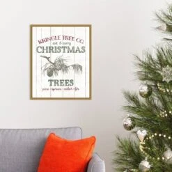 16" X 20" Christmas Tree Farm Sign By Wild Apple Portfolio Framed Canvas Wall Art - Amanti Art -Home Furniture GUEST 8e6a5e90 e0c5 4c8e a246 5b7475e3d421