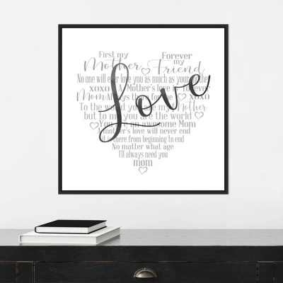 22" X 22" Mother's Day Heart Love By Cynthia Coulter Framed Canvas Wall Art Black - Amanti Art 7 22" X 22" Mother's Day Heart Love By Cynthia Coulter Framed Canvas Wall Art Black - Amanti Art - Image 5
