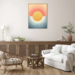 32" X 42" Retro Vibes Abstract Sun By Danhui Nai Framed Canvas Wall Art Print - Amanti Art -Home Furniture GUEST 903ec9f2 11fb 4057 814c c83ab70edb25