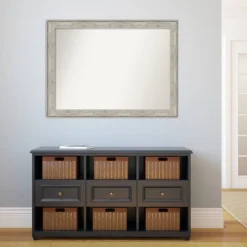 43" X 32" Non-Beveled Crackled Bathroom Wall Mirror Metallic Silver - Amanti Art -Home Furniture GUEST 90b0a335 d2b3 476f aa9e ec22e2a280c4