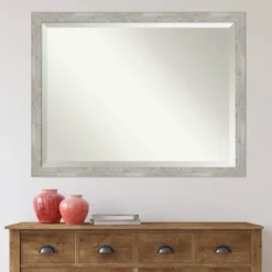 44" X 34" Dove Narrow Framed Wall Mirror Graywash - Amanti Art -Home Furniture GUEST 91ae8f0a fca1 49a9 826c f07353b50e43