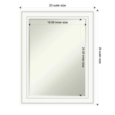 Amanti Art Craftsman White Petite Bevel Wood Bathroom Wall Mirror 29 X 23 In. 5 Amanti Art Craftsman White Petite Bevel Wood Bathroom Wall Mirror 29 X 23 In. - Image 3
