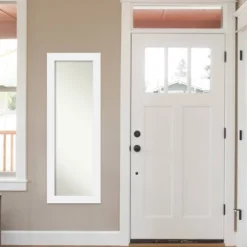 19" X 53" Non-Beveled Corvino White Wood On The Door Mirror - Amanti Art -Home Furniture GUEST 923837e7 53fc 4243 9d2b 489c732c8a64