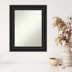 24" X 30" Non-Beveled Colonial Black Wall Mirror - Amanti Art -Home Furniture GUEST 92c6f674 e22b 47df 95a0 6e169e33e4a9