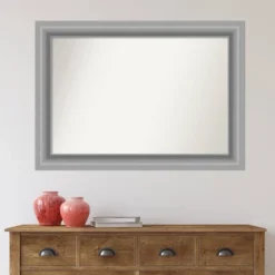 42" X 30" Non-Beveled Peak Polished Nickel Wall Mirror - Amanti Art -Home Furniture GUEST 94bdcae8 40bb 444a 93e6 a628d87bce96
