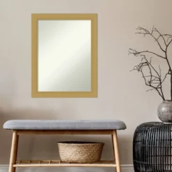 22" X 28" Non-Beveled Grace Brushed Gold Wall Mirror - Amanti Art -Home Furniture GUEST 955dd89d 1cb7 4842 89ff a13617c42340