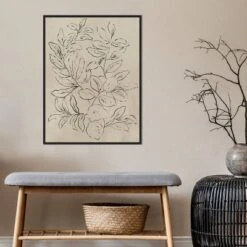 22" X 30" Outlined Leaves I By Asia Jensen Framed Canvas Wall Art Black - Amanti Art -Home Furniture GUEST 95f65c2d f738 4656 b2fa 8fe6f9af9e07