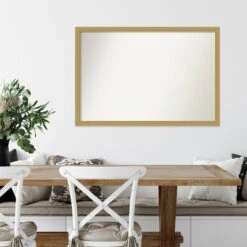 38" X 26" Non-Beveled Grace Brushed Gold Narrow Wall Mirror - Amanti Art -Home Furniture GUEST 963f981d 6201 4f07 b799 b61fb9d16668